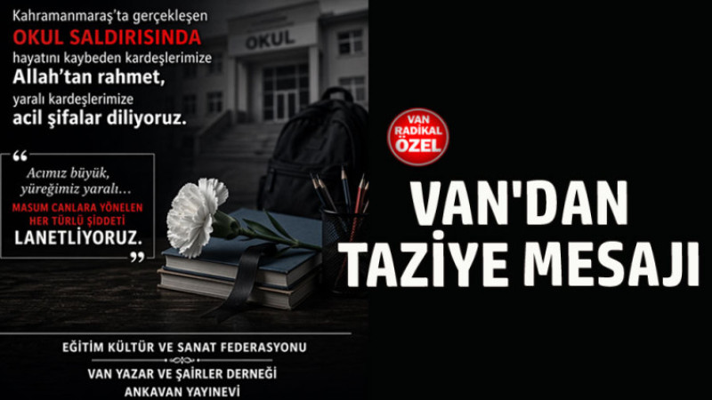 Van'dan Acı Olaya Taziye Mesajı