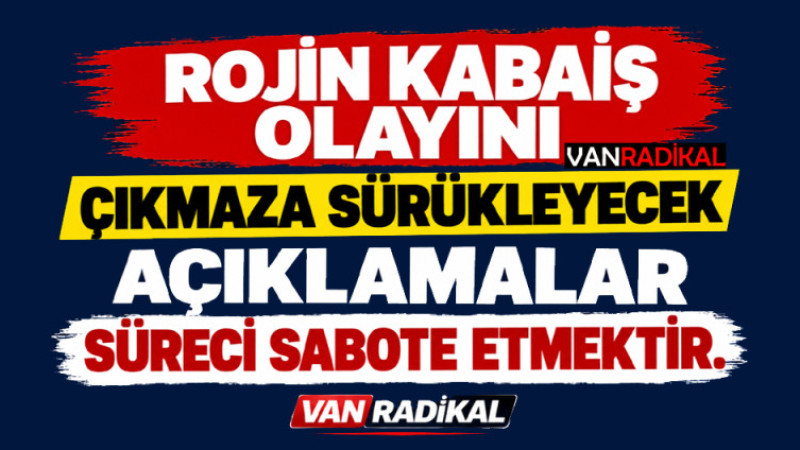 ROJİN KABAİŞ ÖLÜMÜNÜ ÇIKMAZA SÜRÜKLEMEK 