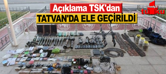 Bitlis'in Tatvan ilçesinde cephanelik ele geçirildi.